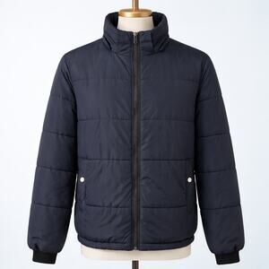 LFTMAN Outerwear Men’s Navy Blue Quilted Puffer Jacket Coat Medium